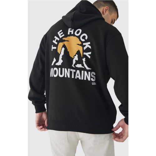 Tall - Sweat à capuche oversize à imprimé montagne - S - Boohooman - Modalova