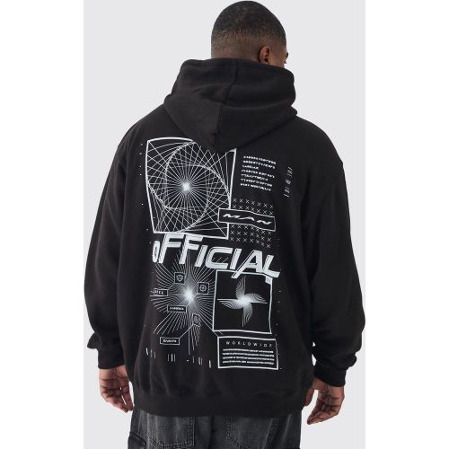 Grande taille - Sweat à capuche oversize à imprimé abstrait - XXXXXL - Boohooman - Modalova