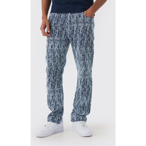 Jean droit épais à motif jacquard - 28R - Boohooman - Modalova