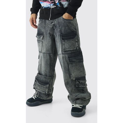 Jean cargo baggy délavé - 28R - Boohooman - Modalova