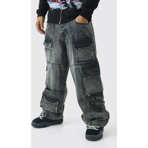 Jean cargo baggy délavé homme - 30R - Boohooman - Modalova