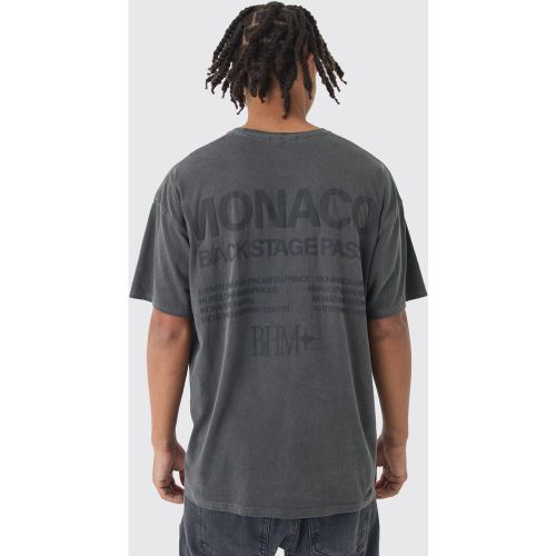 T-shirt délavé à slogan Monaco - M - Boohooman - Modalova