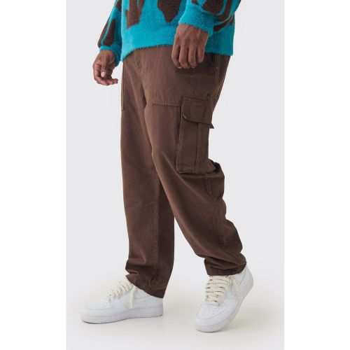 Grande taille - Pantalon cargo fuselé en chocolat - 44 - Boohooman - Modalova