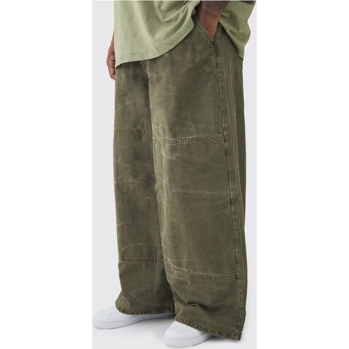 Grande taille - Pantalon charpentier baggy délavé - 38 - Boohooman - Modalova