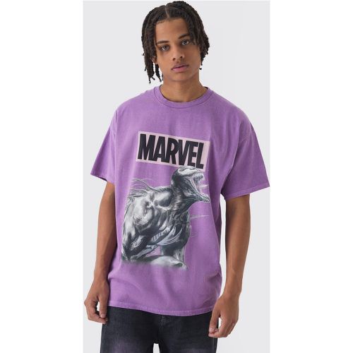 T-shirt oversize délavé à imprimé Marvel - S - Boohooman - Modalova