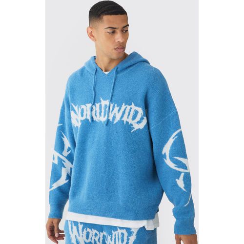 Sweat à capuche oversize en maille à imprimé squelette - L - Boohooman - Modalova