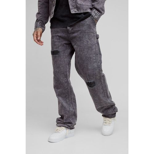 Tall - Pantalon charpentier large délavé - S - Boohooman - Modalova