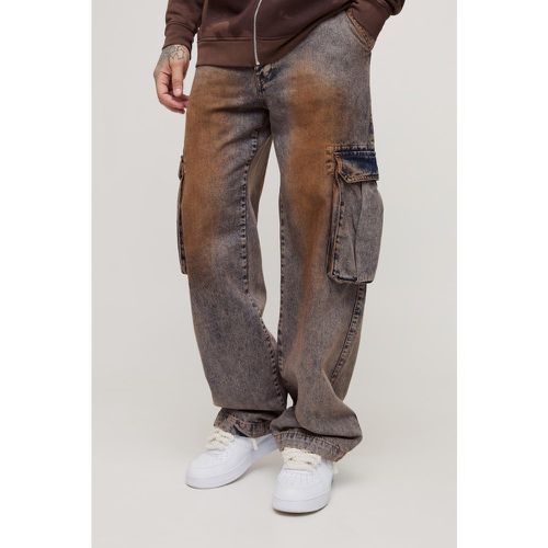 Tall - Jean cargo large imprimé homme - 30 - Boohooman - Modalova