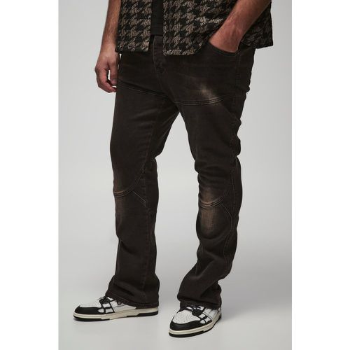 Grande taille - Jean flare stretch à coutures apparentes homme - 38 - Boohooman - Modalova