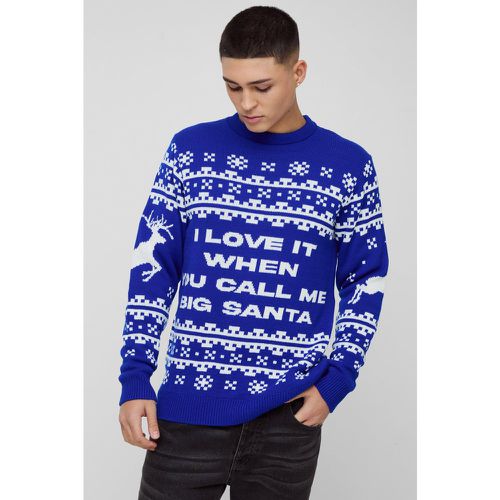 Pull de Noël à motif jacquard de Big Santa - S - Boohooman - Modalova