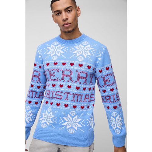 Pull droit à motif jacquard de Noël - S - Boohooman - Modalova