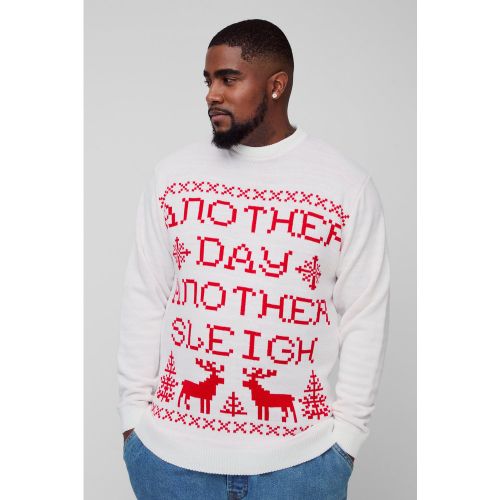 Grande taille - Pull de Noël à slogan Another Day Another Sleigh - XXXXL - Boohooman - Modalova