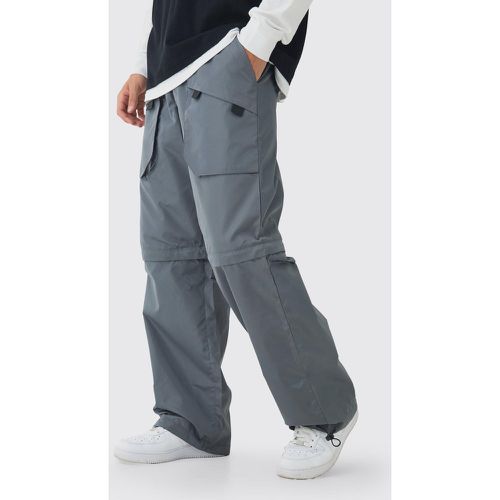 Pantalon convertible baggy zippé en nylon - S - Boohooman - Modalova