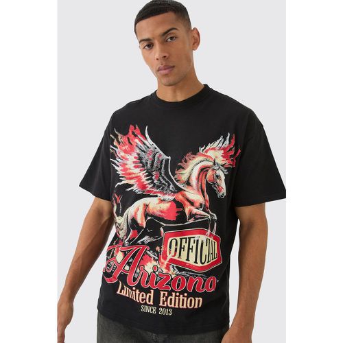 Oversized Large Scale Horse Wing Print T-Shirt - S - Boohooman - Modalova