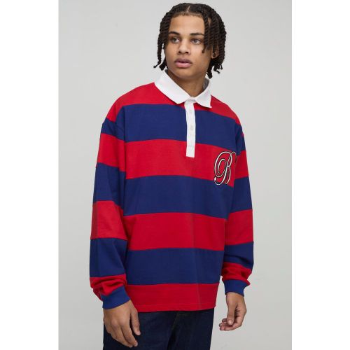 Polo de rugby oversize épais à découpe et couture homme - S - Boohooman - Modalova