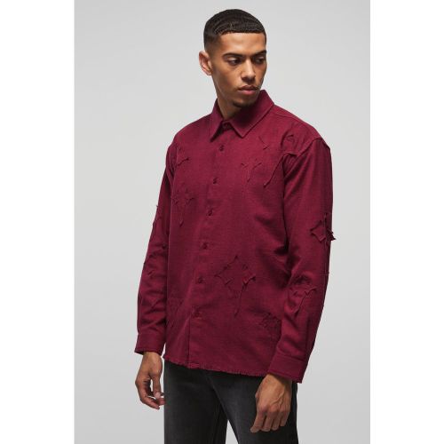 Chemise oversize à manches longues et écusson croisé - S - Boohooman - Modalova