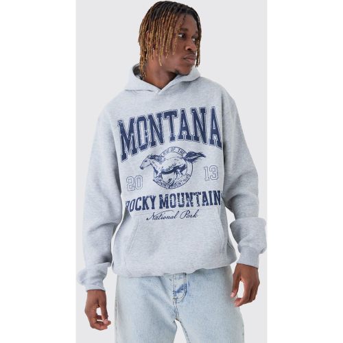 Tall - Sweat à capuche oversize universitaire - M - Boohooman - Modalova