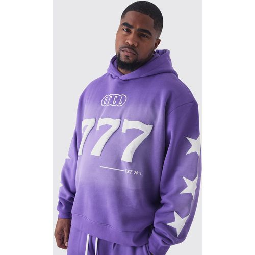 Grande taille - Sweat à capuche oversize délavé imprimé moto - XXL - Boohooman - Modalova