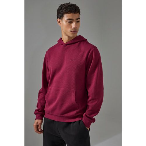 Sweat à capuche droit en tissu gaufré - MAN homme - S - Boohooman - Modalova