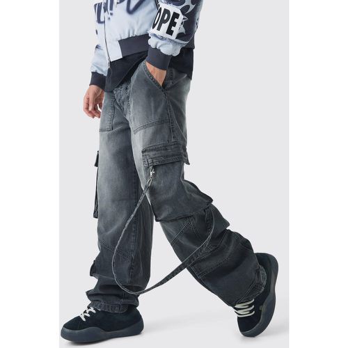 Jean cargo baggy à attaches - 28R - Boohooman - Modalova