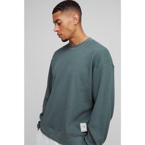 Sweat oversize à col montant en tissu gaufré - MAN - S - Boohooman - Modalova