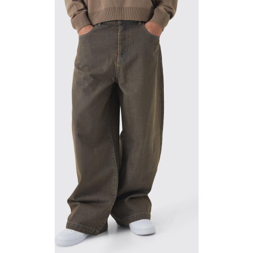 Jean baggy délavé brun - 28R - Boohooman - Modalova