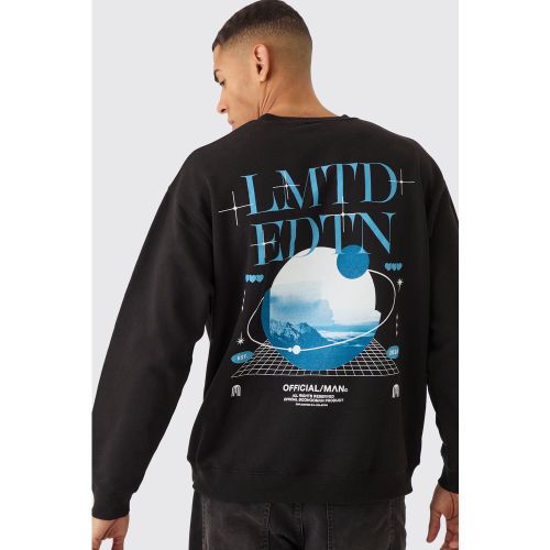 Sweat oversize à imprimé espace au dos homme - XS - Boohooman - Modalova