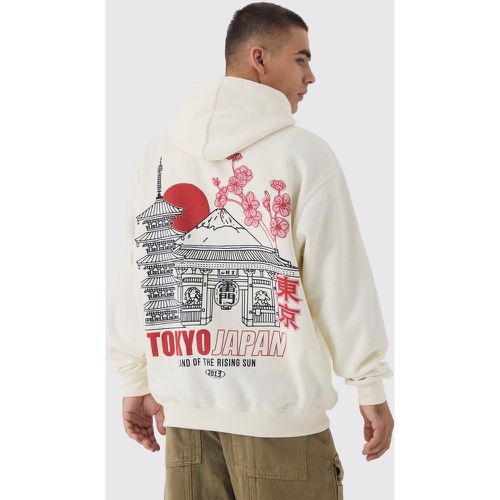 Sweat à capuche zippé à imprimé Tokyo - S - Boohooman - Modalova