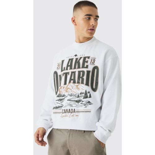 Sweat oversize à imprimé lac Ontario homme - M - Boohooman - Modalova