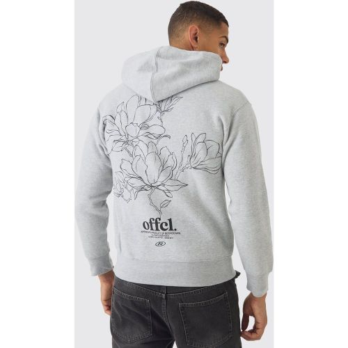 Sweat à capuche zippé délavé fleuri - S - Boohooman - Modalova