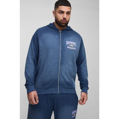 Grande taille - Sweat à capuche délavé à imprimé graffiti - XXXL - Boohooman - Modalova