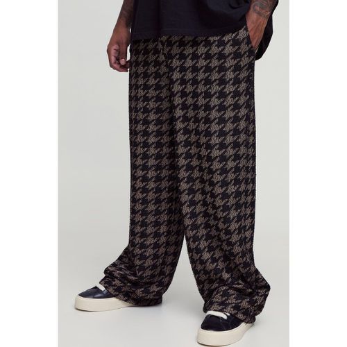 Grande taille - Pantalon large à imprimé pied-de-poule - 38 - Boohooman - Modalova