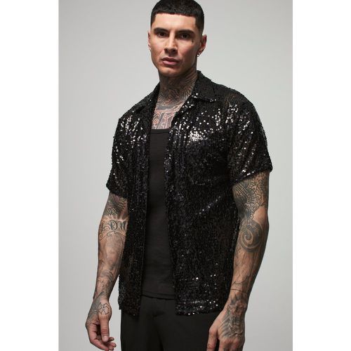 Tall - Chemise pailletée à manches longues - S - Boohooman - Modalova