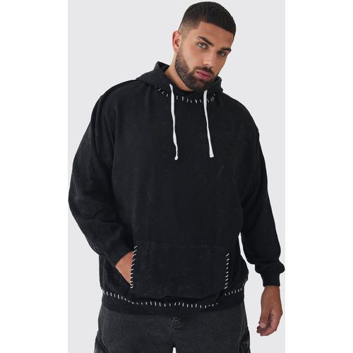 Grande taille - Sweat à capuche oversize délavé à coutures apparentes - XXXL - Boohooman - Modalova