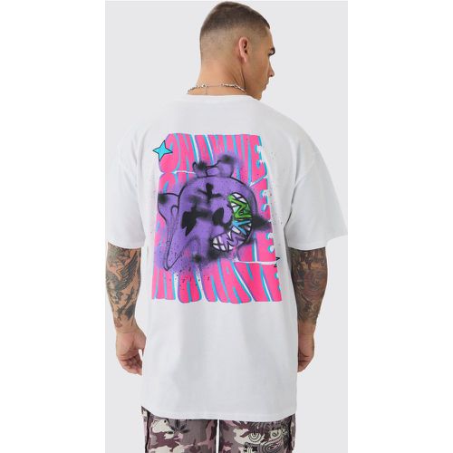 T-shirt oversize à imprimé ours - L - Boohooman - Modalova