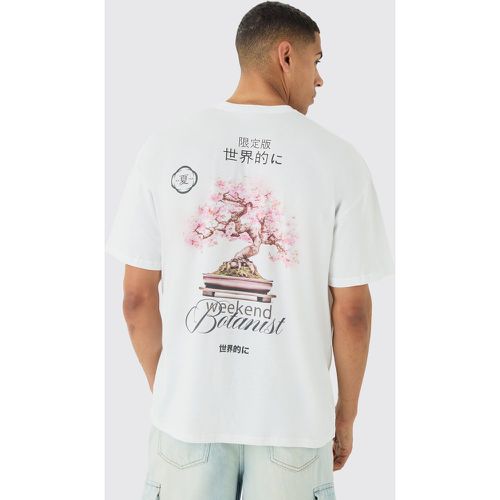 T-shirt oversize à imprimé botaniste - XS - Boohooman - Modalova