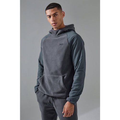 Sweat à capuche à col montant en polaire - MAN Active - S - Boohooman - Modalova