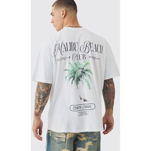 Oversized Malibu Tree Print T-shirt - Boohooman - Modalova