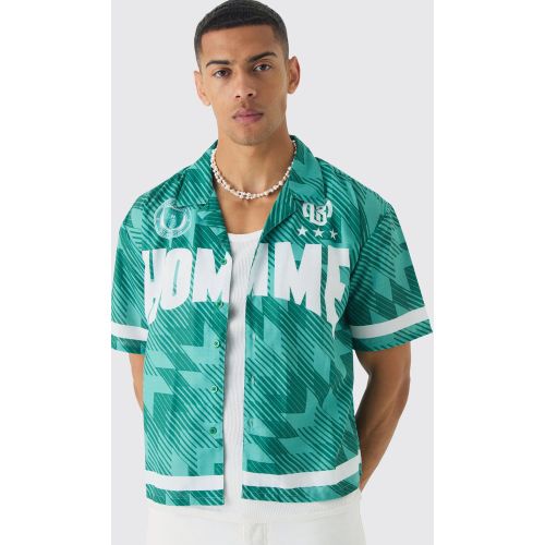 Chemise oversize imprimée moto - XL - Boohooman - Modalova