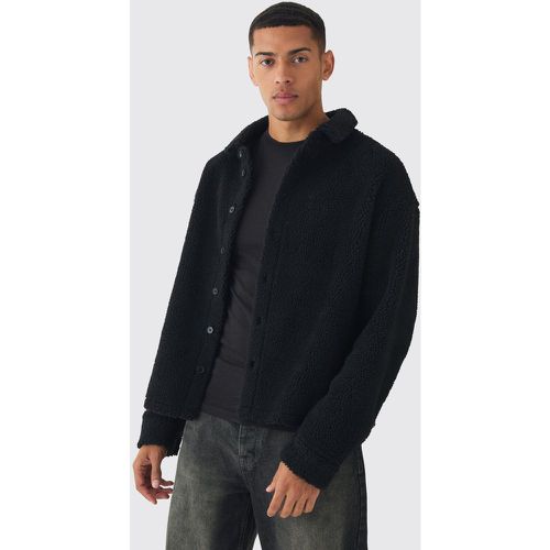 Surchemise oversize en faux mouton - S - Boohooman - Modalova