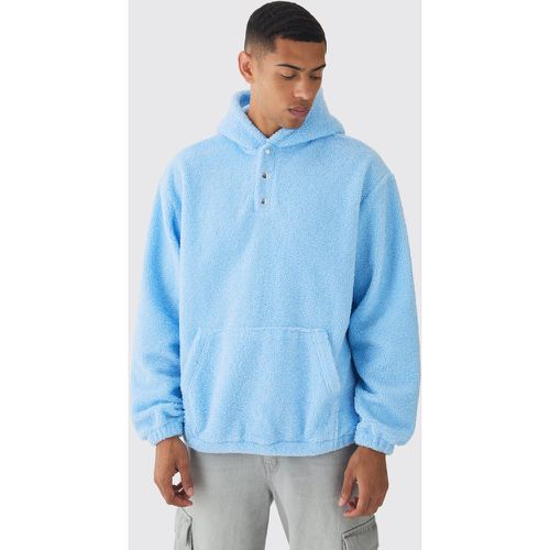 Sweat à capuche oversize en polaire à col montant homme - S - Boohooman - Modalova