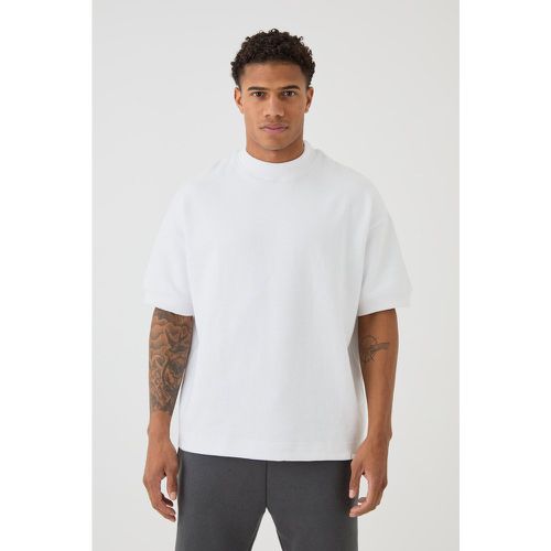 T-shirt oversize côtelé à col montant - MAN - XL - Boohooman - Modalova