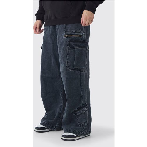 Tall - Jean cargo délavé à taille élastiquée - 30 - Boohooman - Modalova