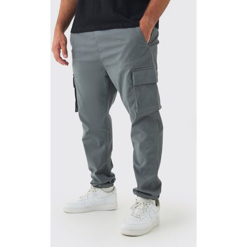 Grande taille - Pantalon cargo slim à taille élastiquée - XXXL - Boohooman - Modalova