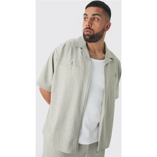 Grande taille - Chemise texturée plissée - XXXL - Boohooman - Modalova