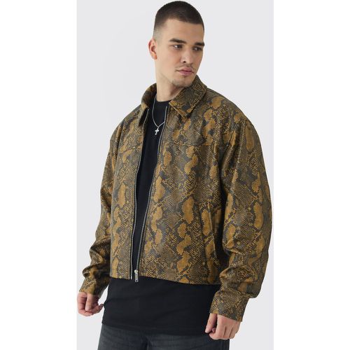 Tall - Veste Harrington à imprimé serpent - S - Boohooman - Modalova