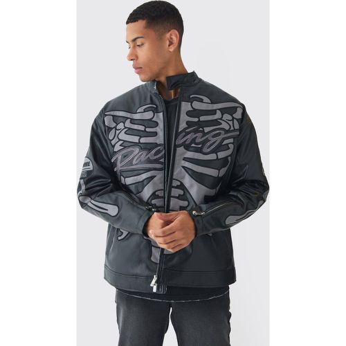 Veste oversize à écusson squelette homme - S - Boohooman - Modalova