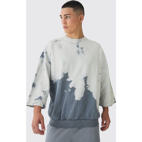 Sweat oversize délavé à manches 3/4 - L - Boohooman - Modalova