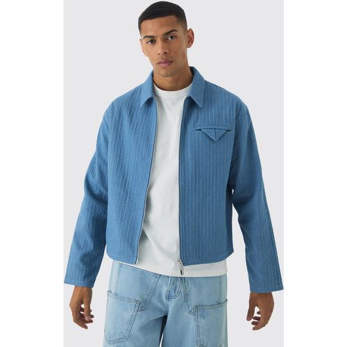 Veste oversize en jean texturée - XL - Boohooman - Modalova