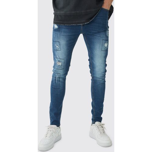 Jean skinny déchiré et réparé - 30R - Boohooman - Modalova